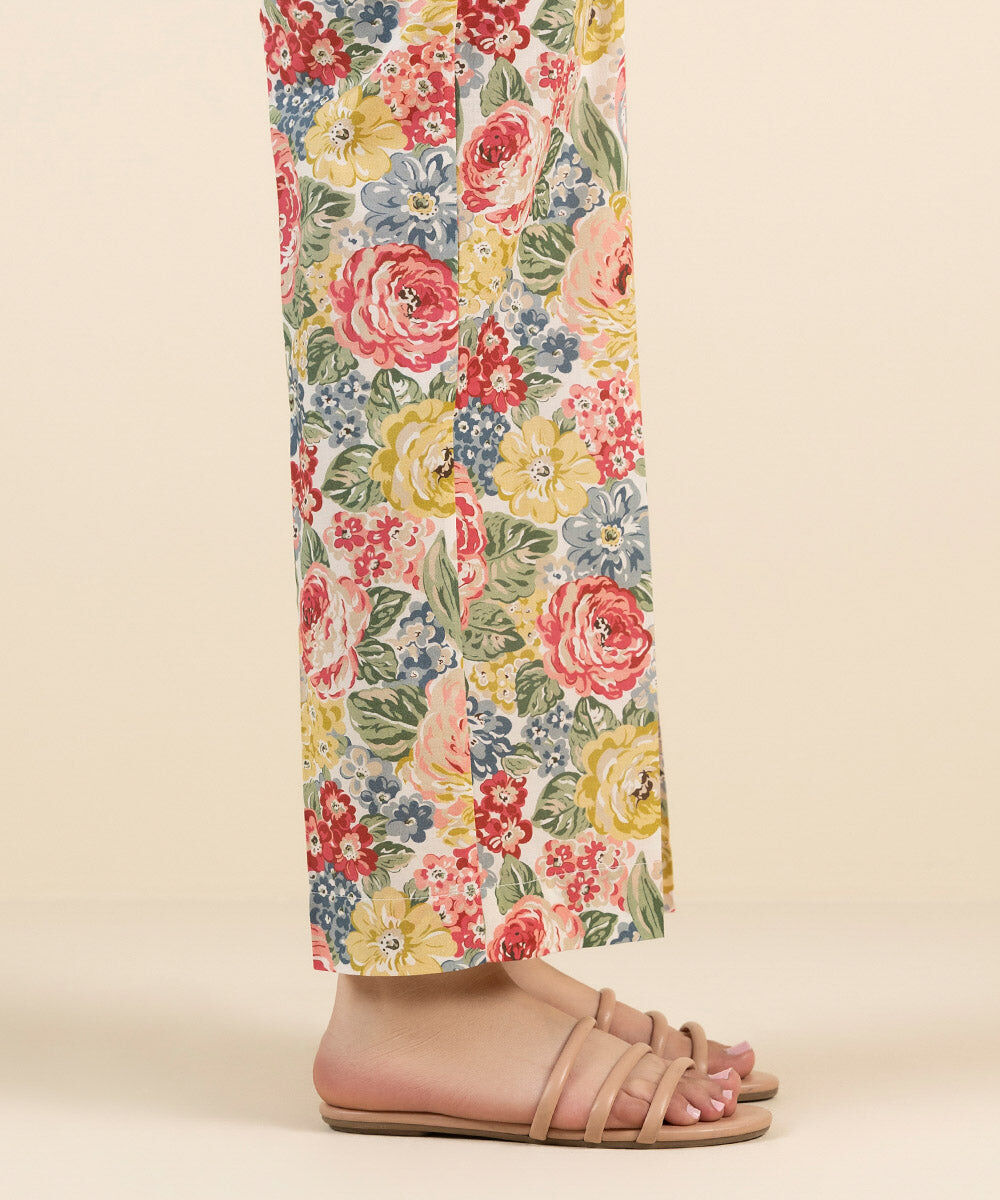Woman - Multi Printed Cambric Straight Pants