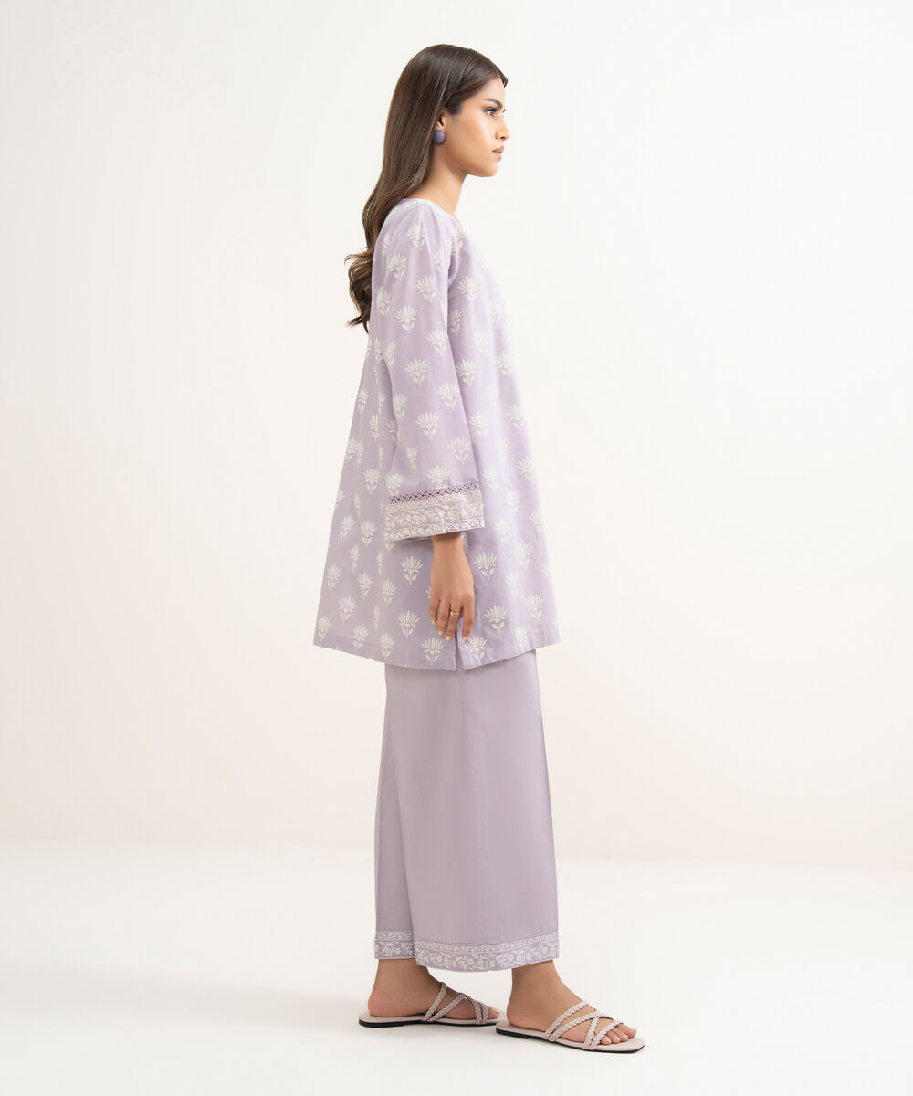 Women's RTW Cambric Solid Lilac Culottes