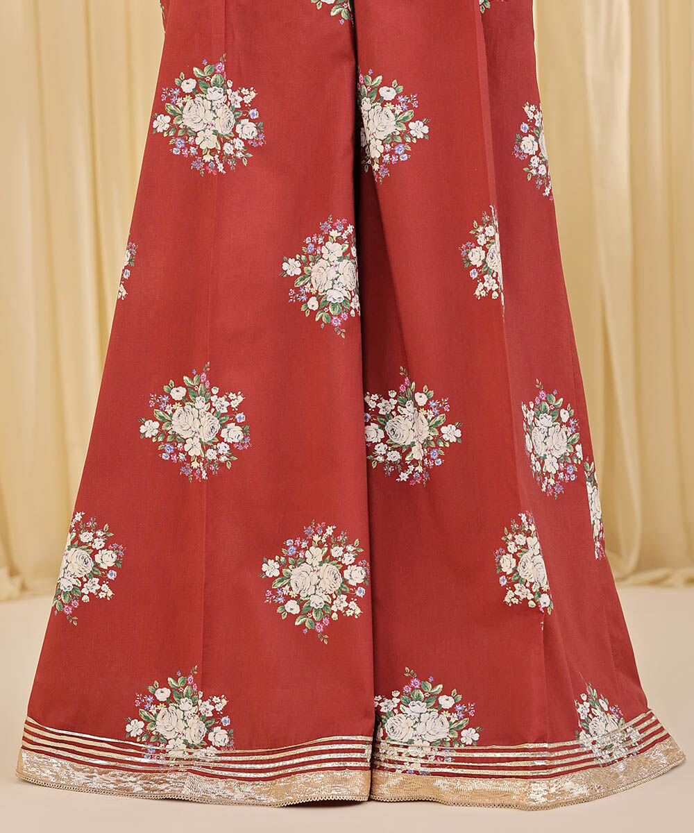 Women's Pret Cambric Red Sharara