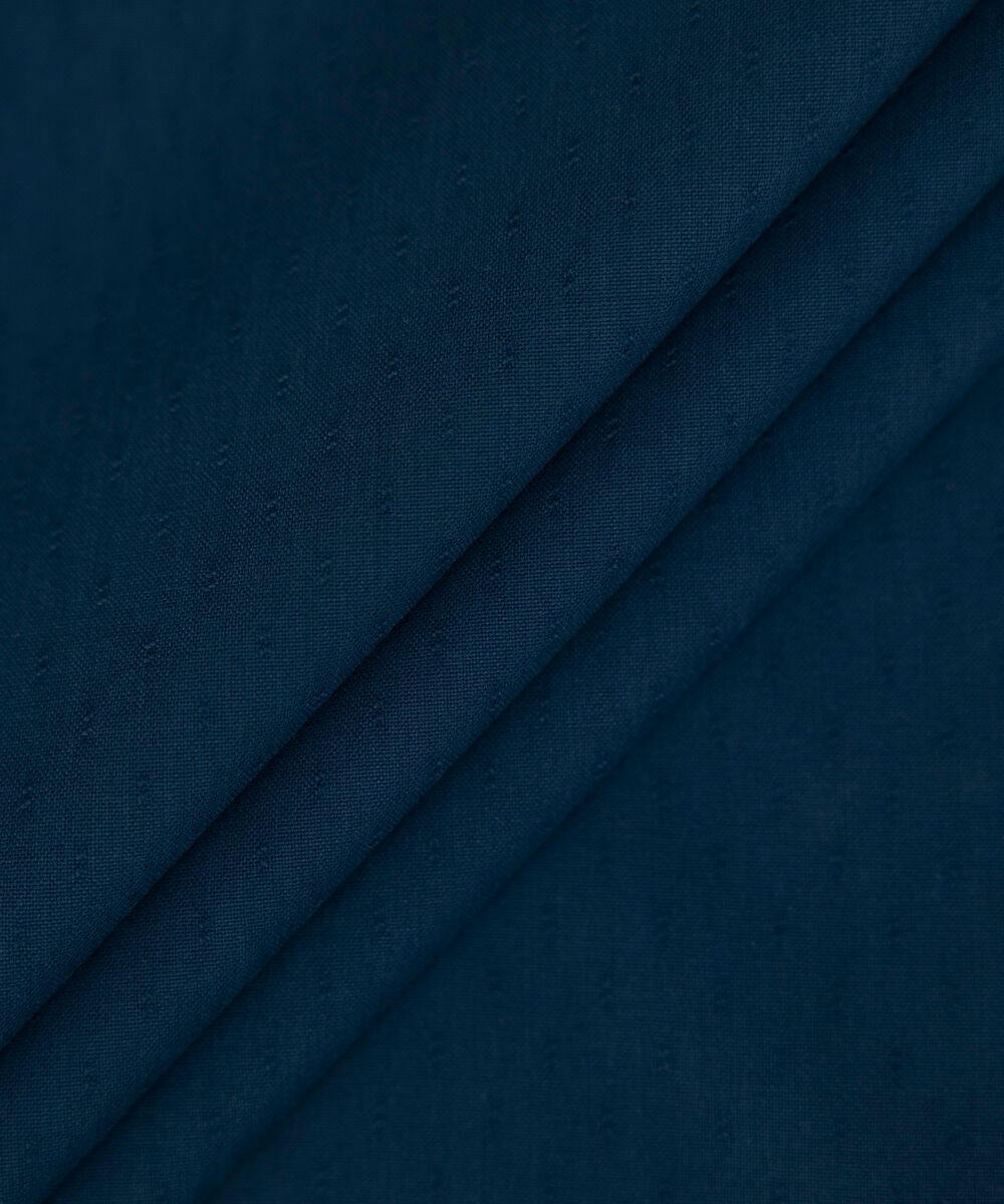 Men Unstitched Wash & Wear Blue Full Suit Fabric
