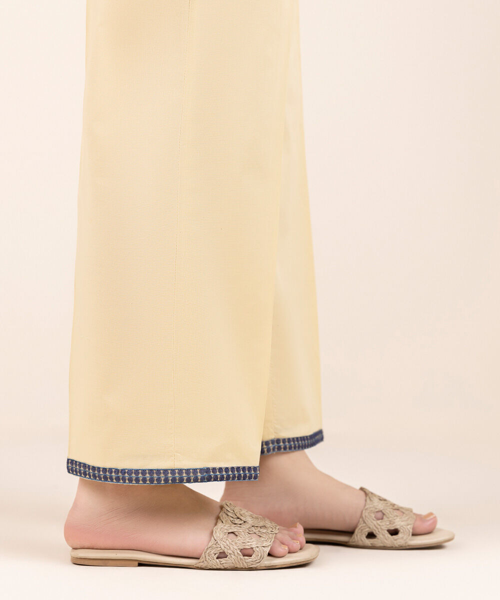 Women's Pret Cambric Beige Solid Culottes