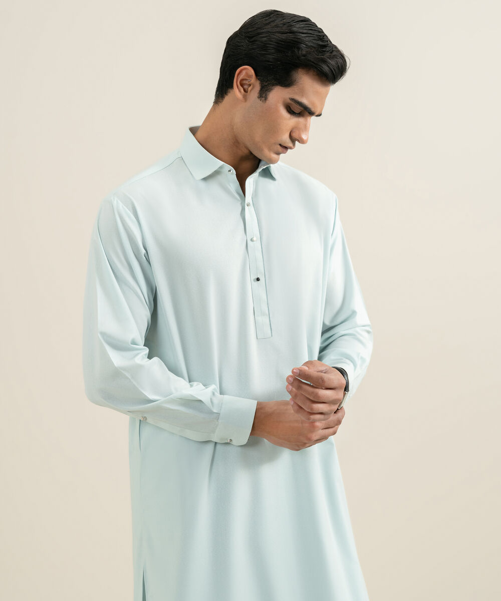 Men's mint Premium Wash & Wear Kameez Shalwar
