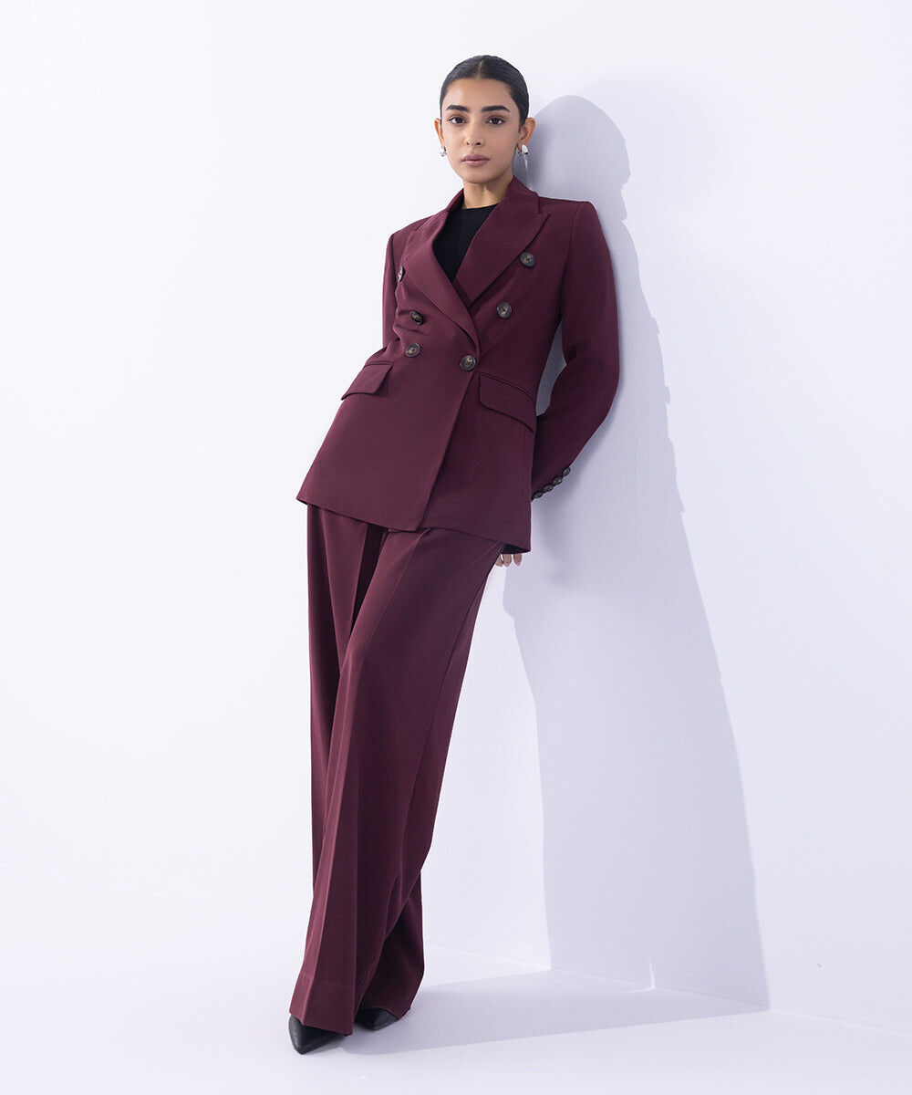 Woman - Red Tailored Double Breasted Blazer