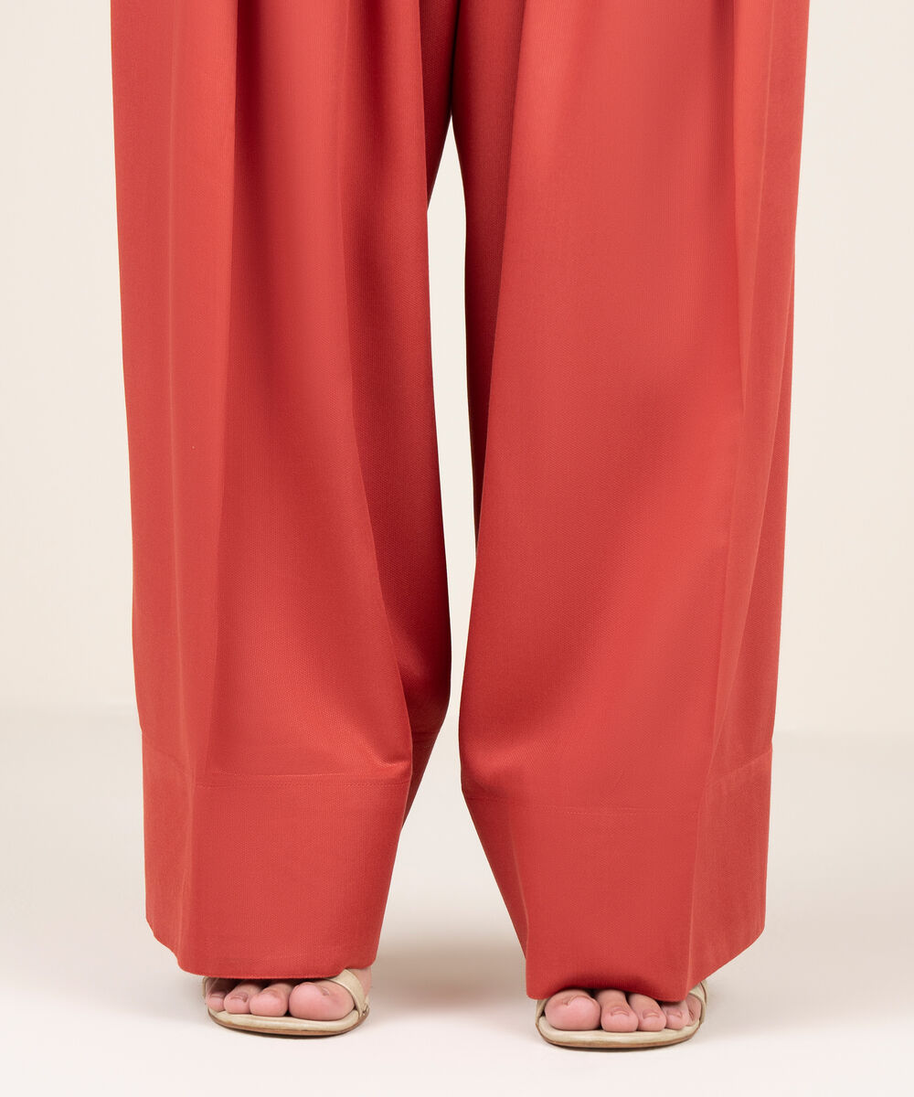 Women's RTW Bedford Solid Rust Farshi Shalwar