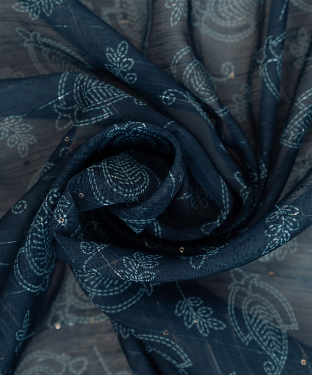 Manaar Blue Printed Dupatta