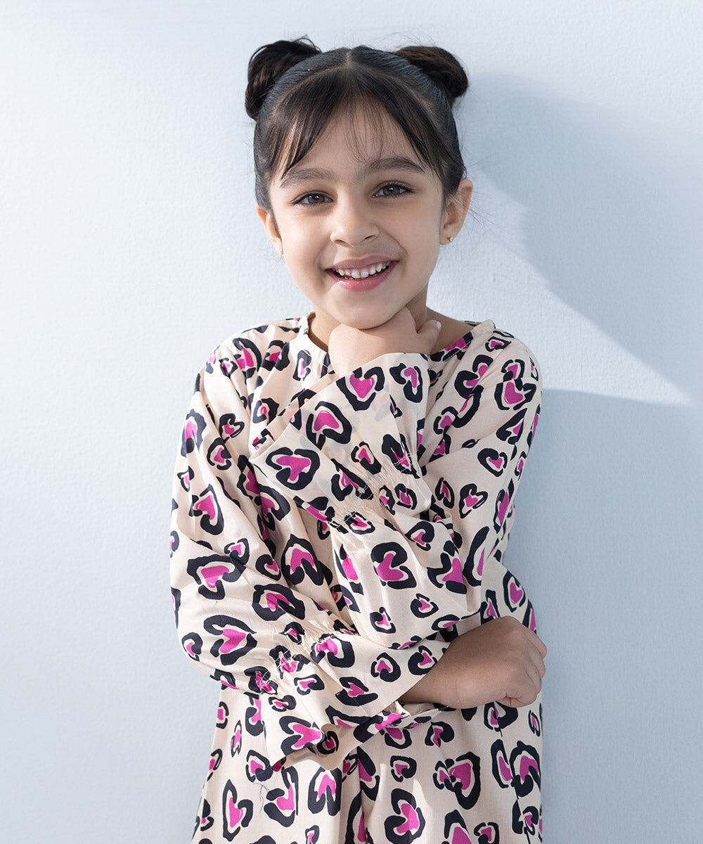 Girl's Multi Printed Poplin Top