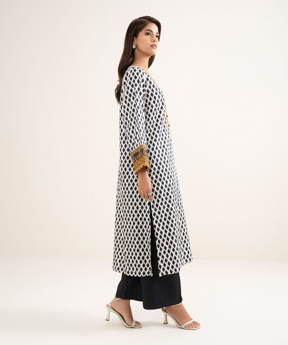 Women's RTW Lawn Embroidered Multi A-Line Shirt