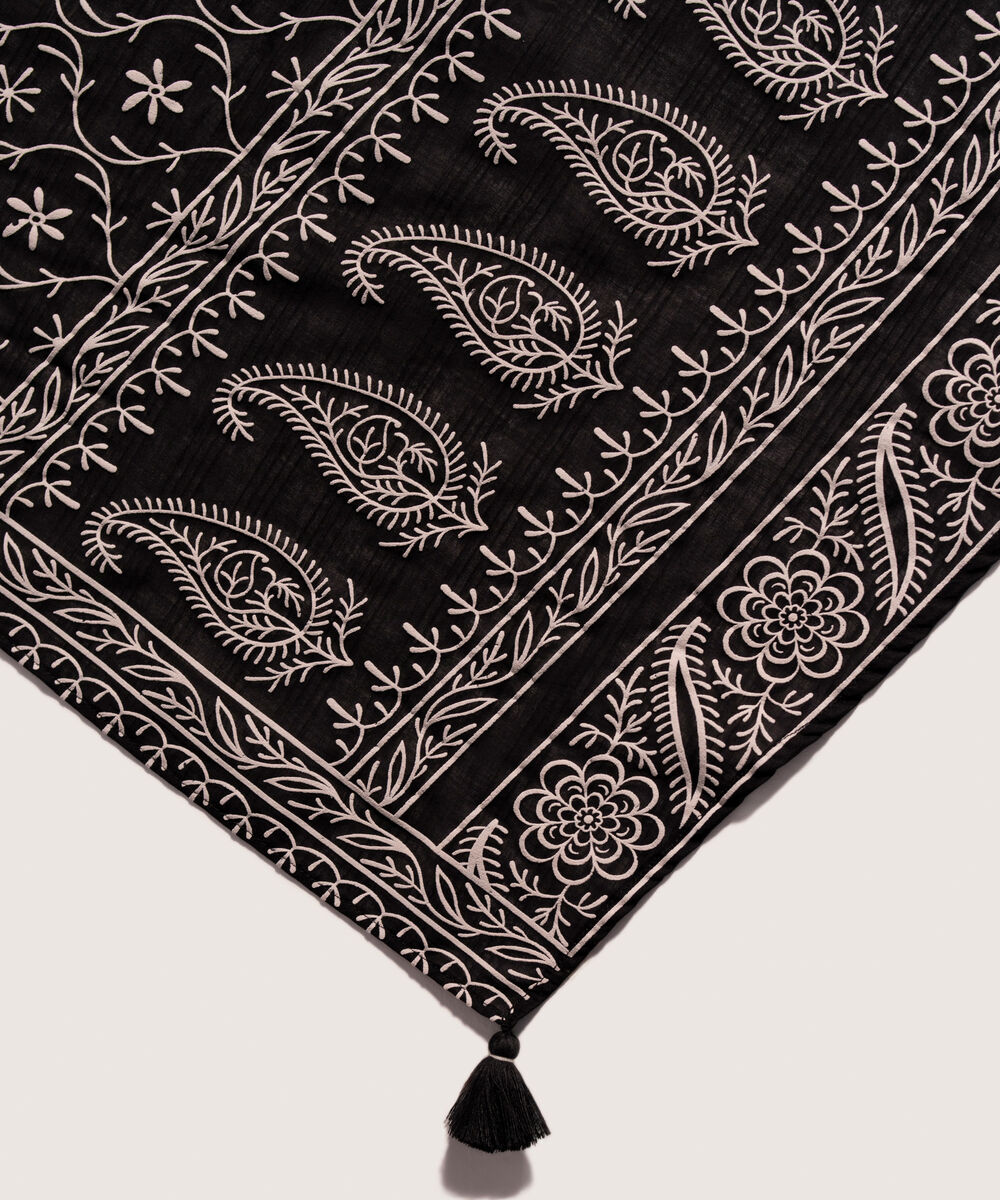 Lawn Printed Black Dupatta