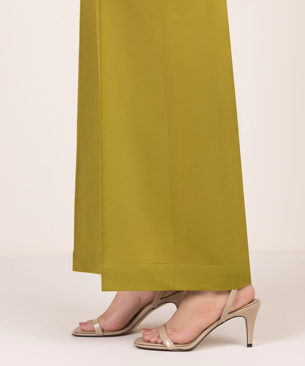 Women's RTW Cambric Solid Green Culottes