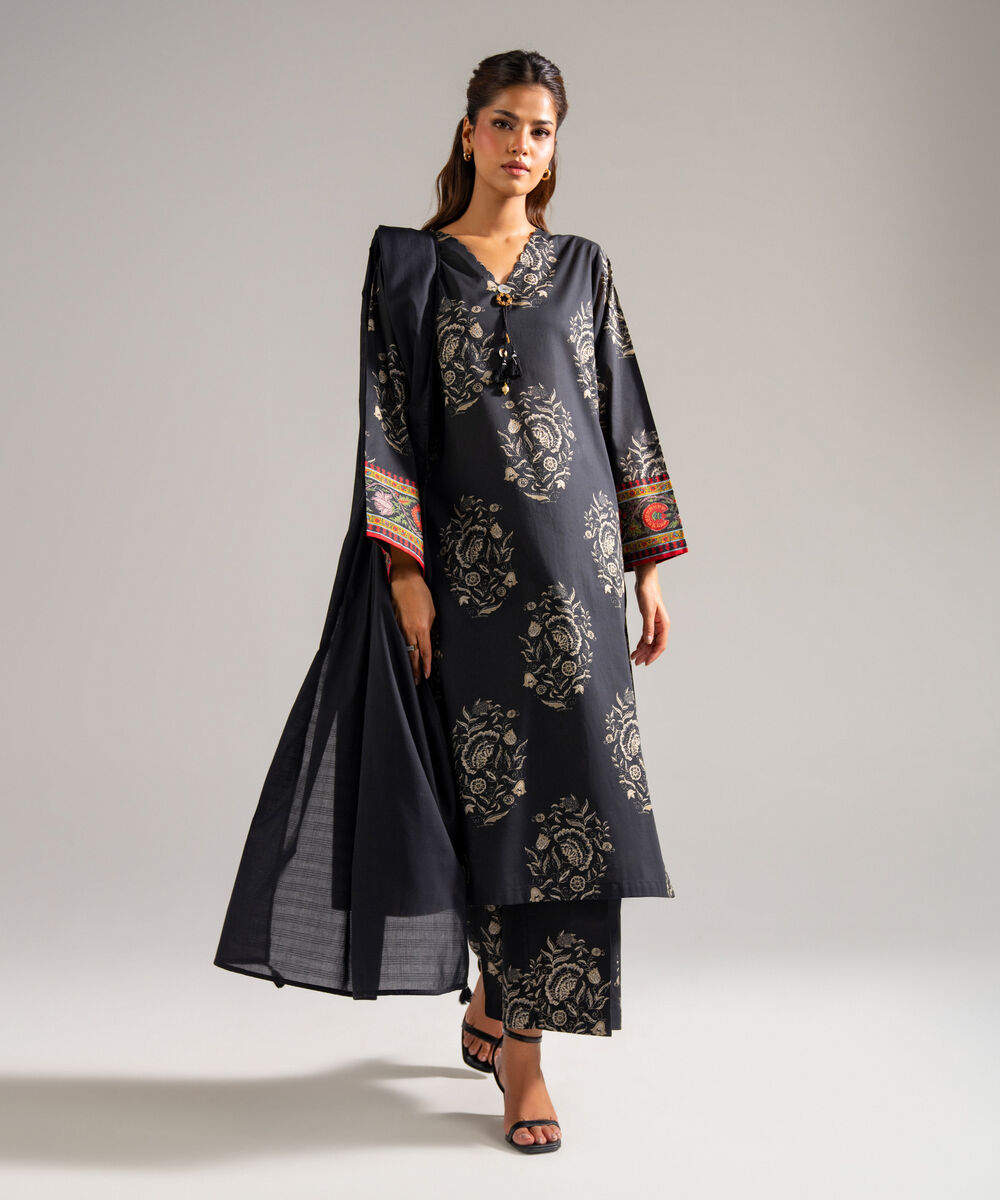 Textured Voile Solid Black Dupatta