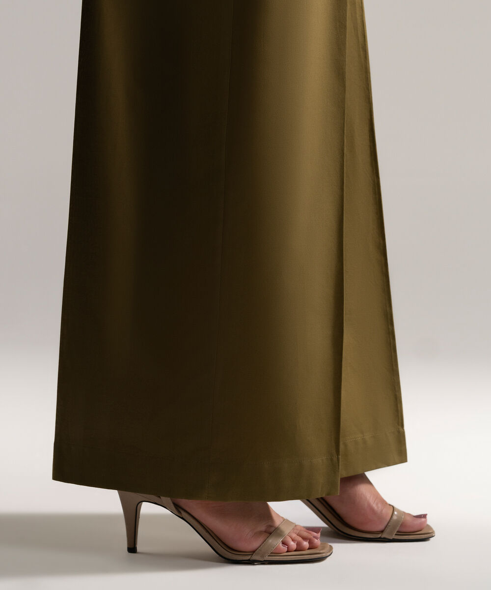 Women's RTW Cambric Solid Green Culottes