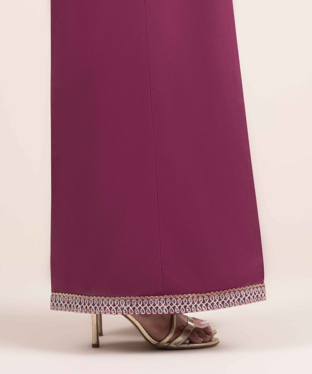 Woman - Pink Solid Cambric Culottes