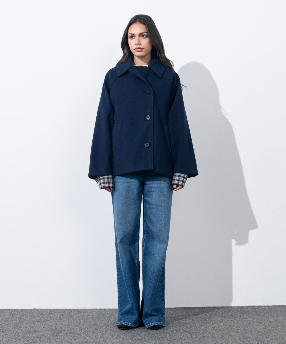 Women's Western Wear Blue Oversized Cape Coat