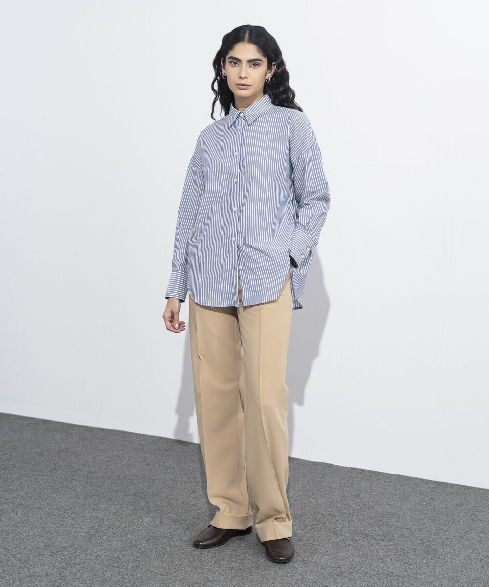 Women's Western Wear Light Brown Tailored Straight Fit Trousers