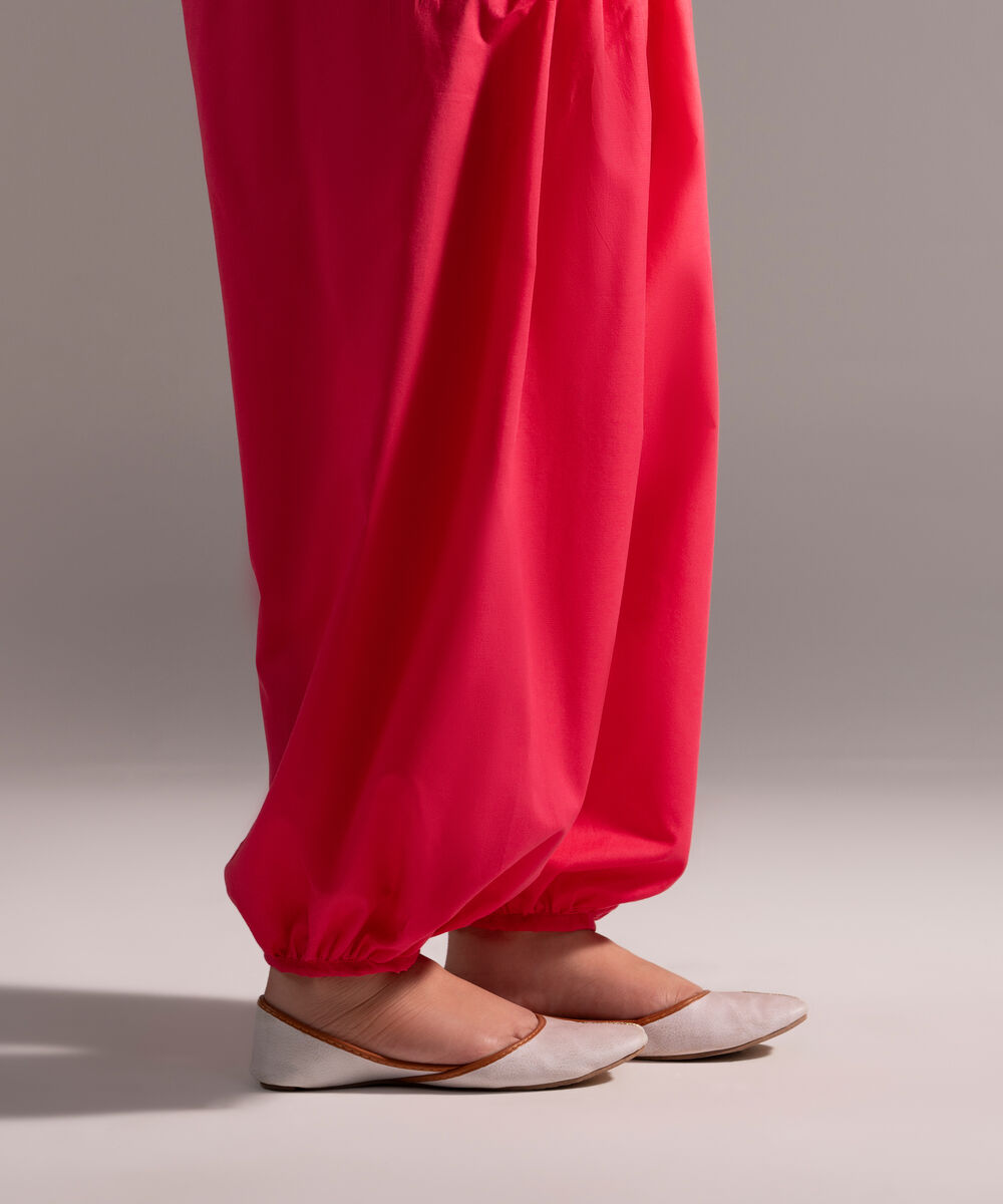 Women's RTW Cambric Solid Pink Balloon Pants
