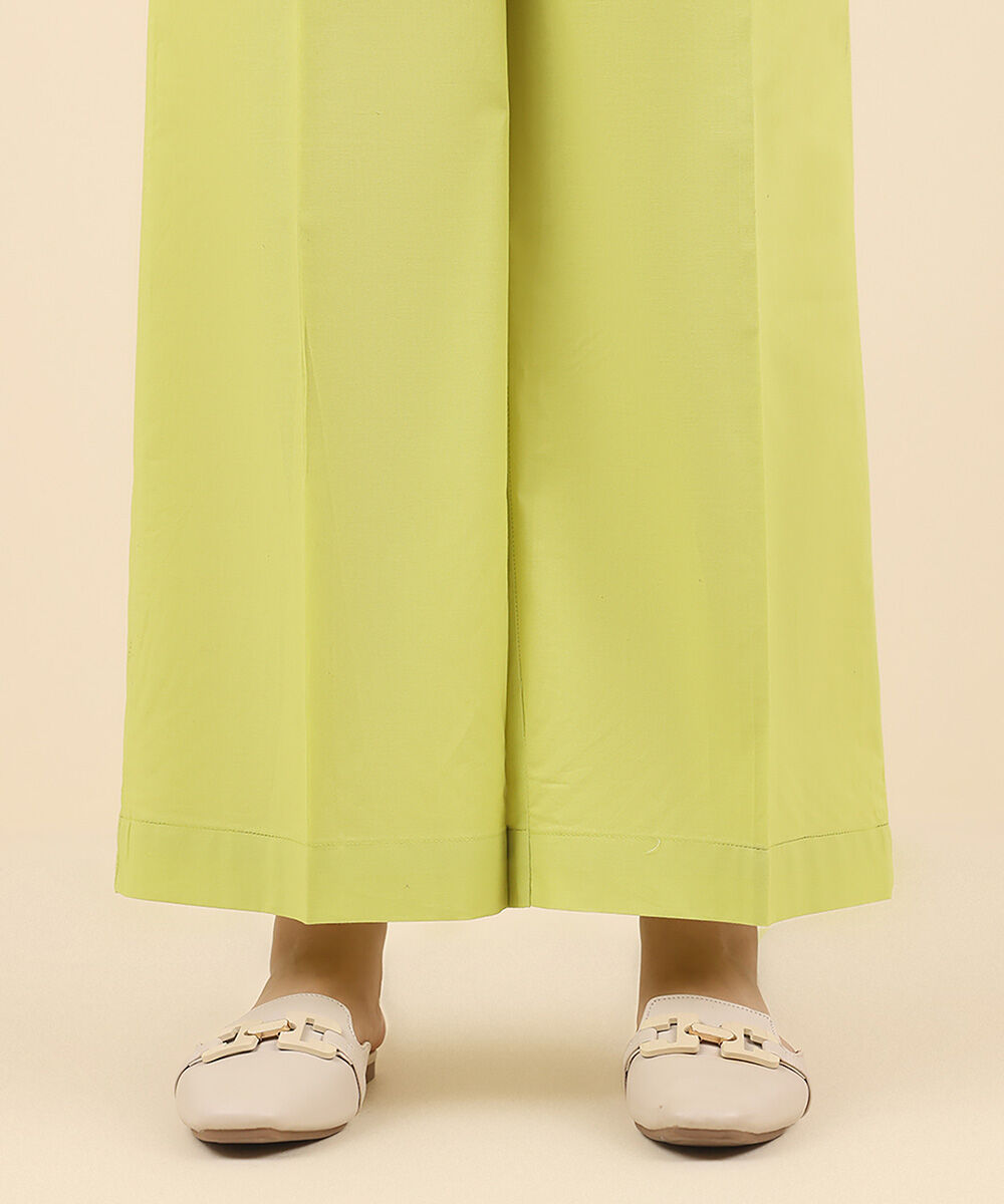 Women's Pret Cambric Green Solid Culottes