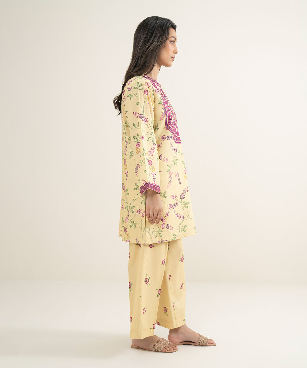 Women's RTW Cambric Printed Yellow Culottes