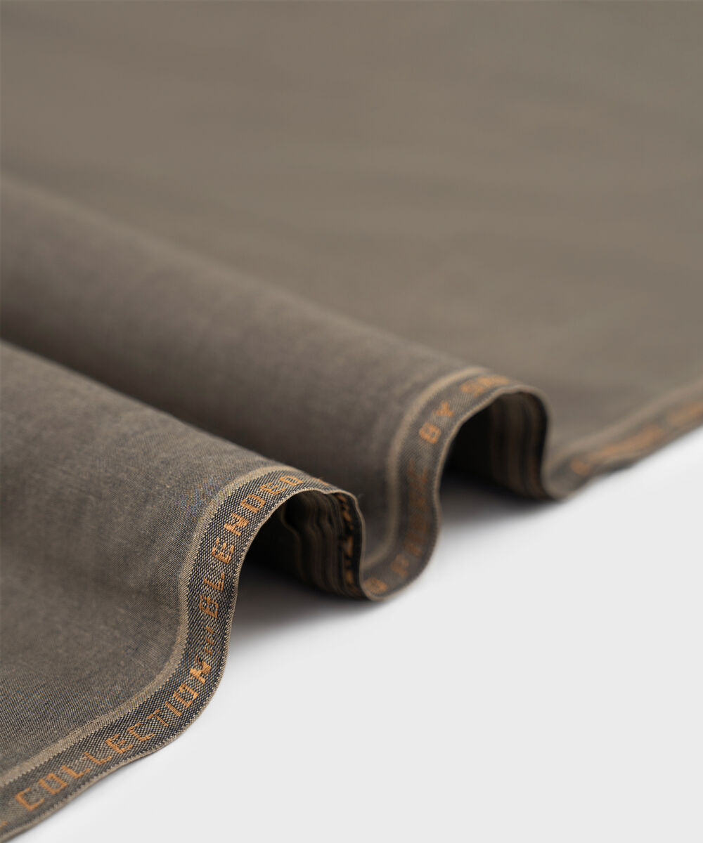 Men's Unstitched Brown Yarn dyed Wash & Wear Suit