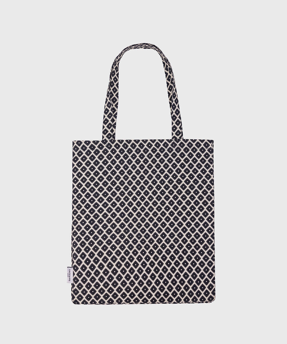 Digitally Printed Black Cotton Tote Bag