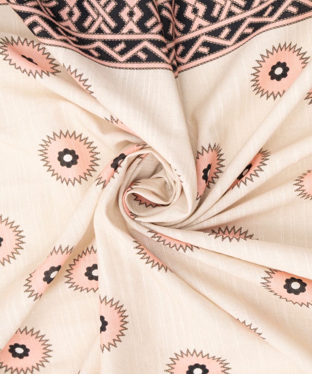 Light Khaddar Printed Off White Dupatta
