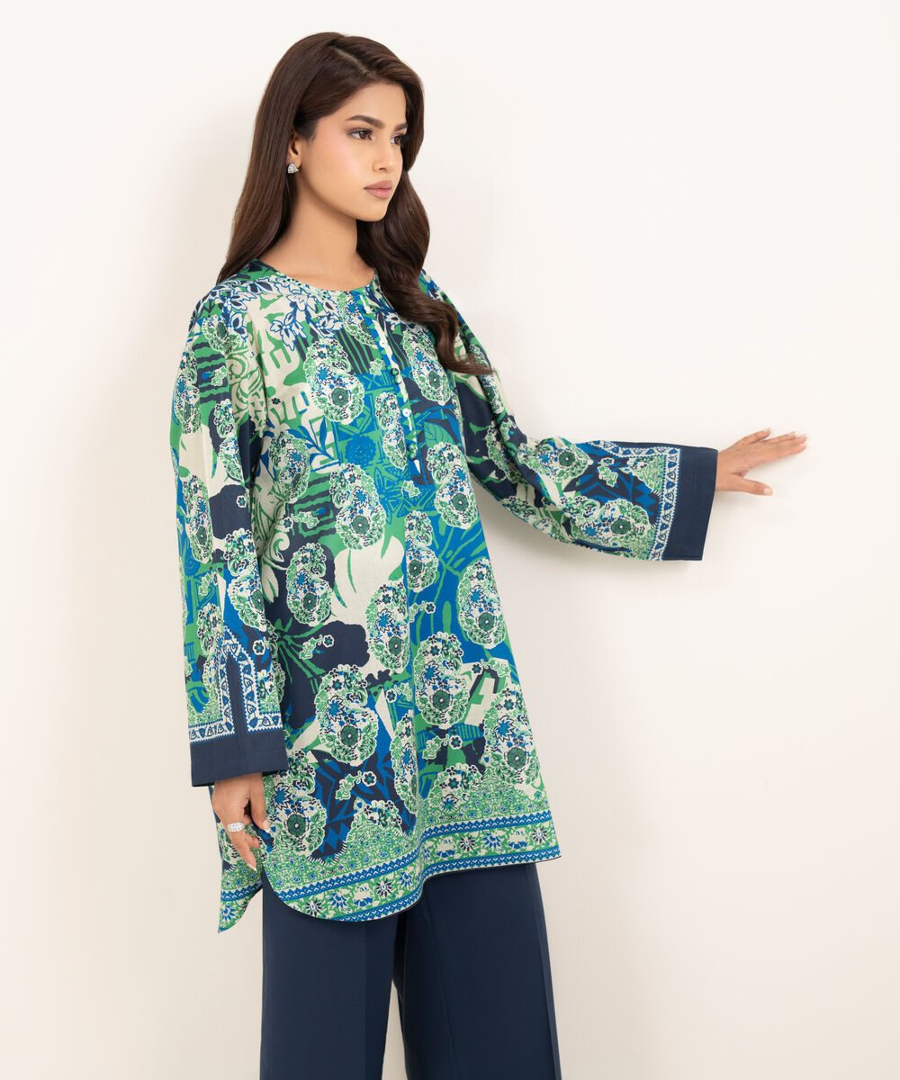 Women's RTW Lawn Printed Multi Straight Shirt