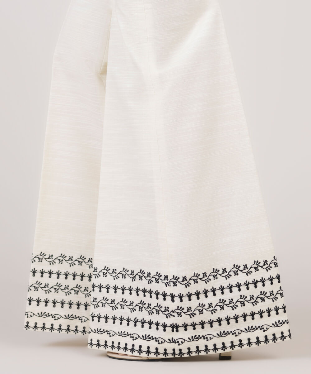 Women's Unstitched Khaddar Embroidered Trousers Fabric