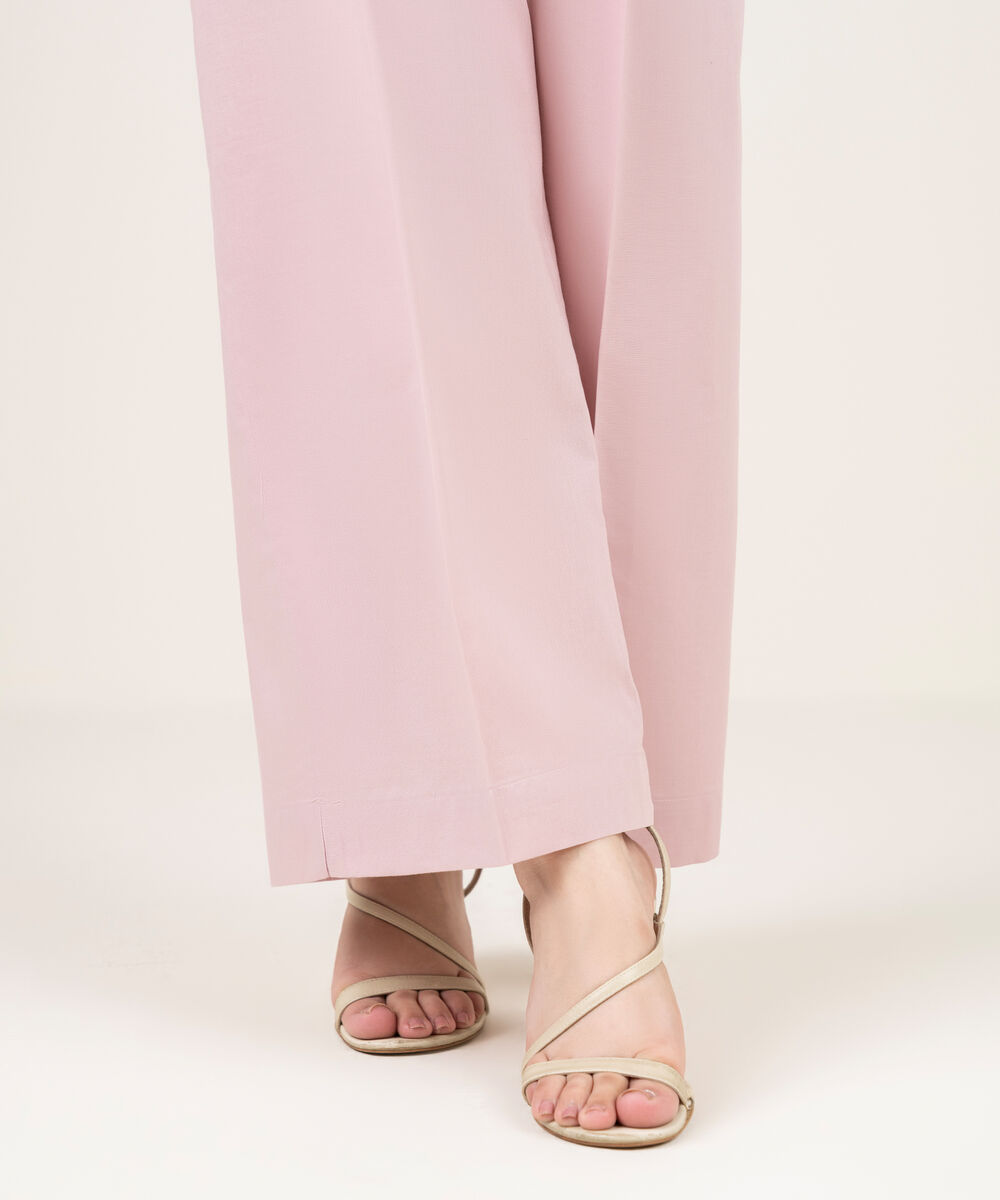 Women's RTW Cambric Solid Pink Culottes