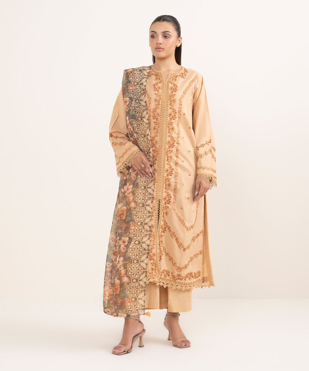 Women's RTW Cambric Brown Dyed Aline Shirt