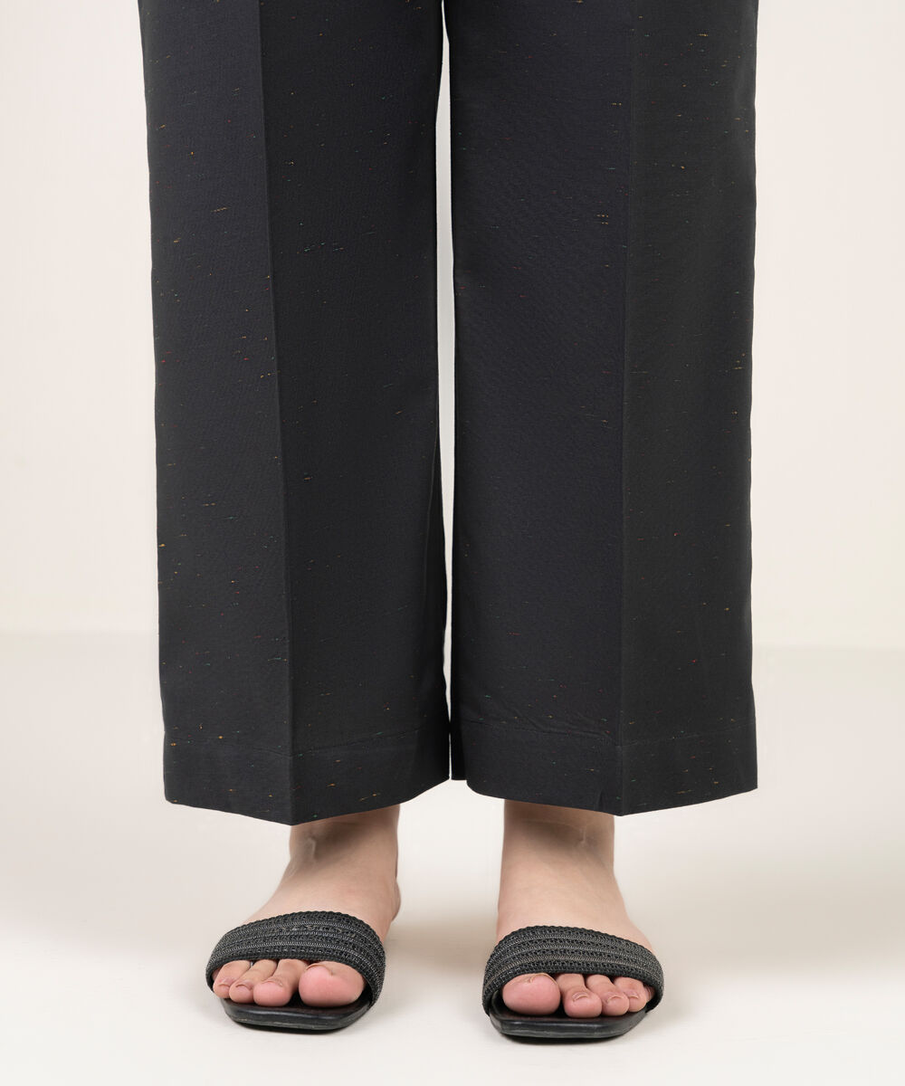 Women's RTW Multi Neps Solid Black Culottes