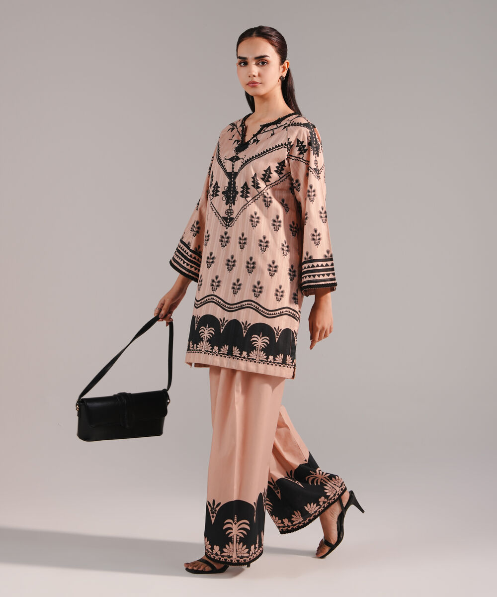 Women's RTW Leno Kara Printed Dusty Pink Straight Shirt