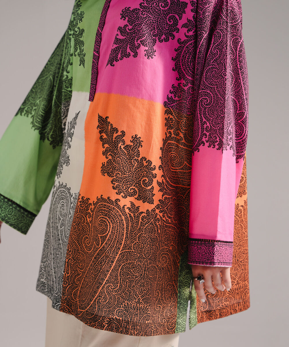 Women's RTW Cambric Printed Multi Straight Shirt