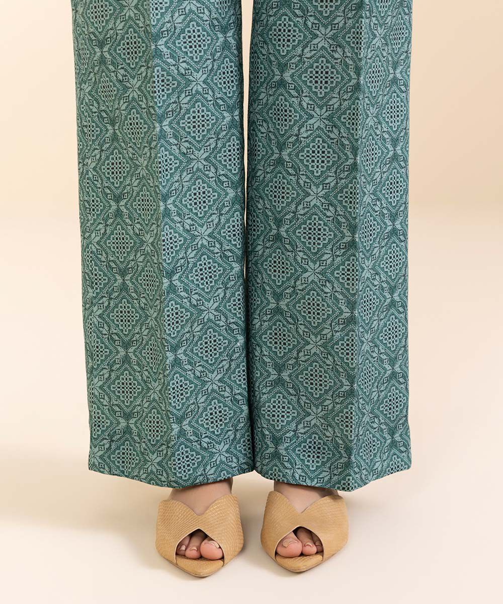 Women's Pret Zari Khaddar Green Embroidered 2 Piece Suit