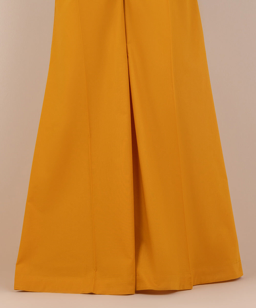 Woman - Yellow Solid Cambric Sharara
