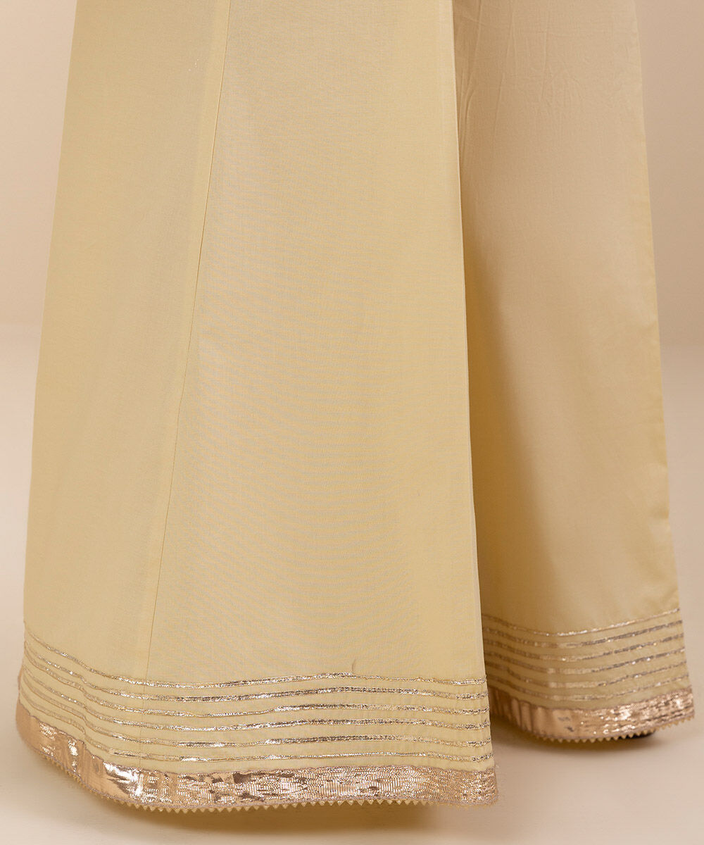 Women's Pret Cambric Yellow Embroidered Sharara