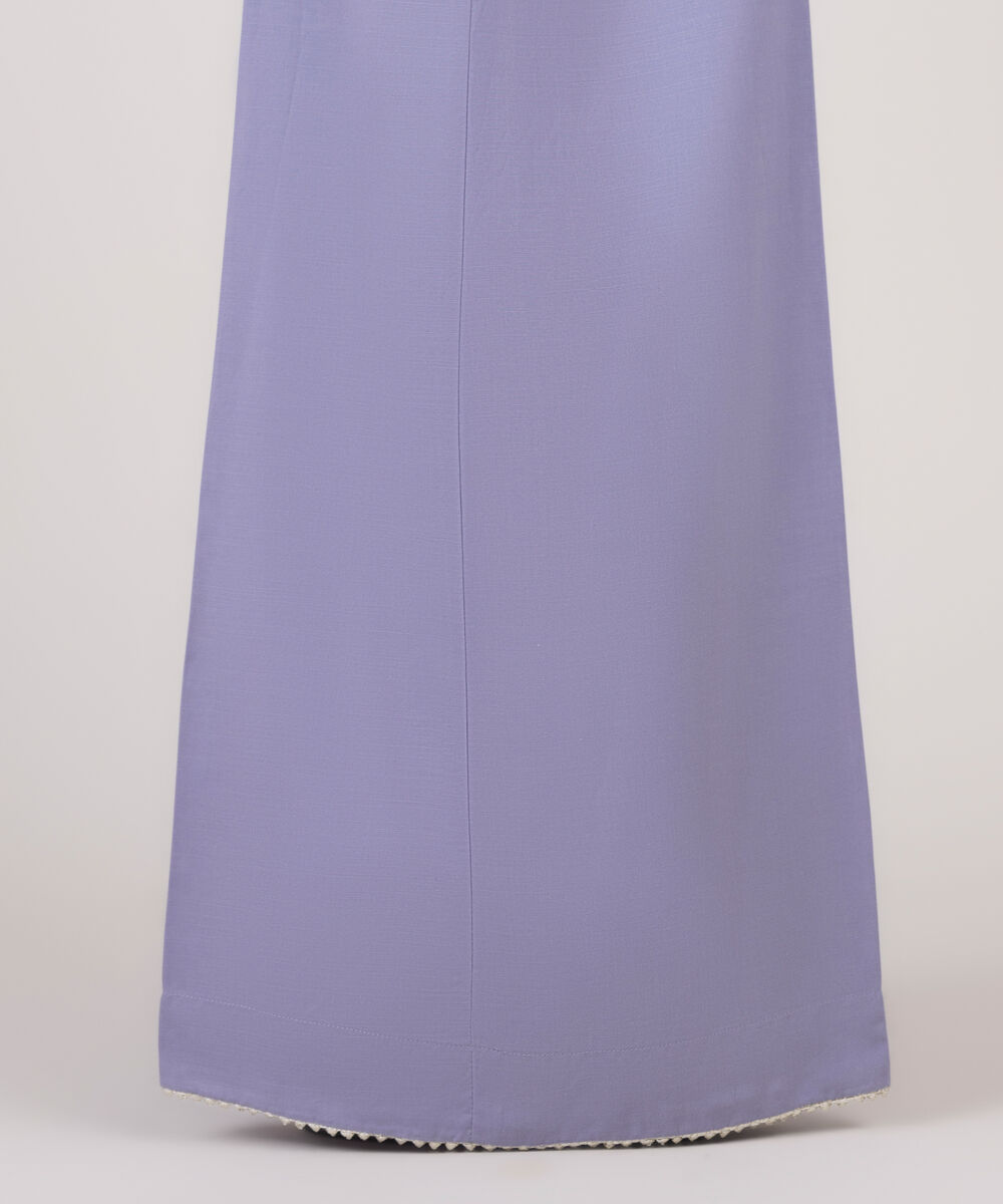 Women's RTW Cotton Viscose Purple Solid Flared Pants