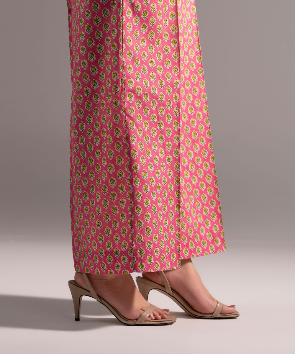 Women's RTW Cambric Printed Pink Culottes