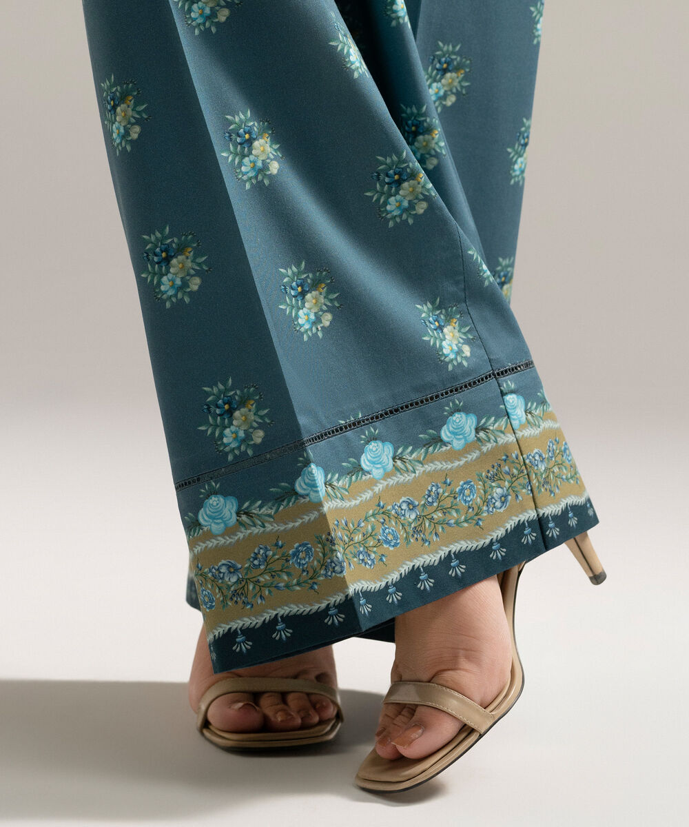 Women's RTW Cambric Printed Green Culottes