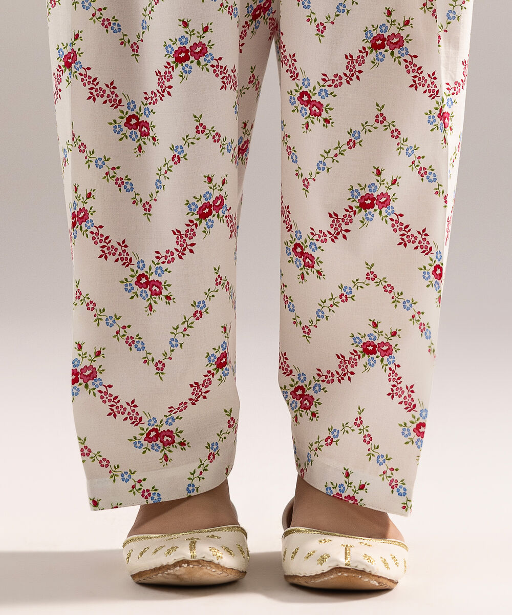 Women's RTW Cambric Printed Black Shalwar