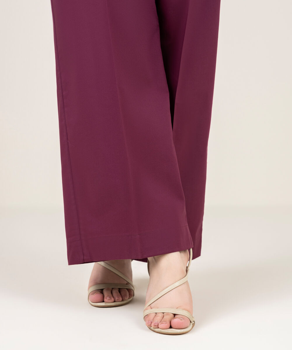 Women's RTW Cambric Solid Purple Culottes