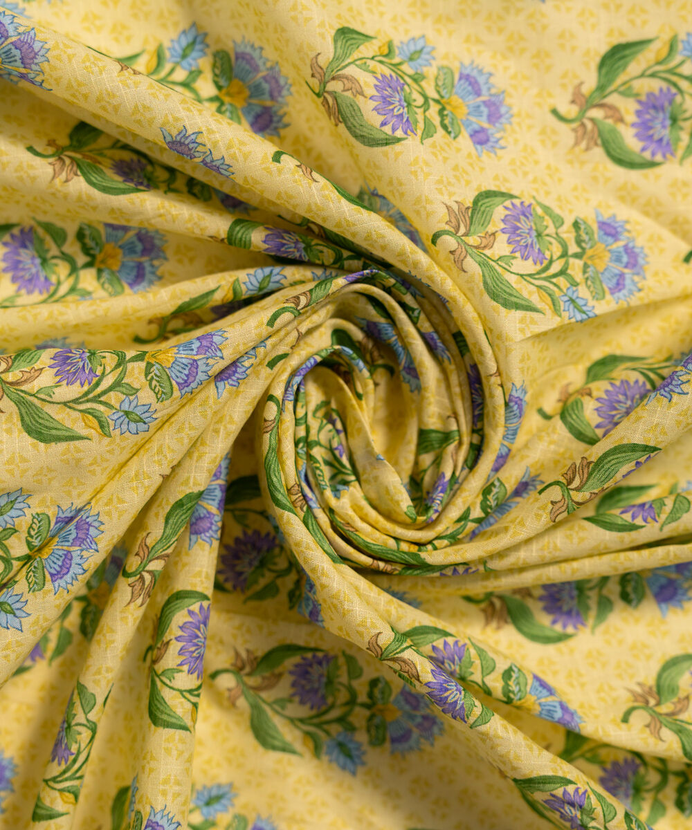Lawn Printed Pale Yellow Dupatta