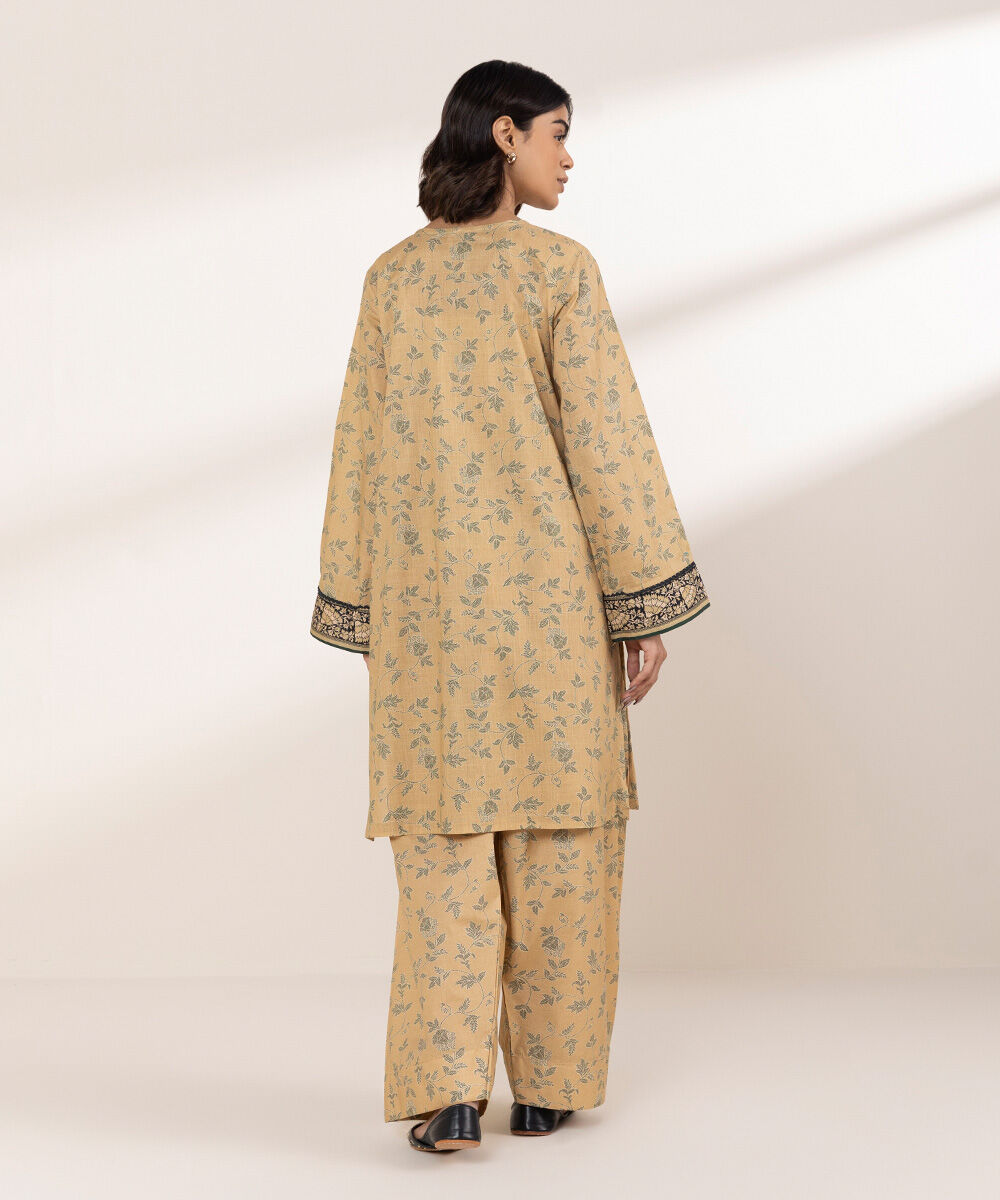 Women's RTW Cross Hatch Beige Printed A-Line Shirt