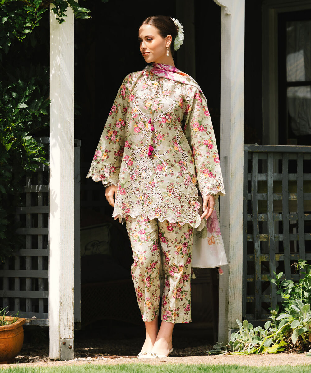 Women's RTW Zari Cotton Embroidered Multi Straight Shirt