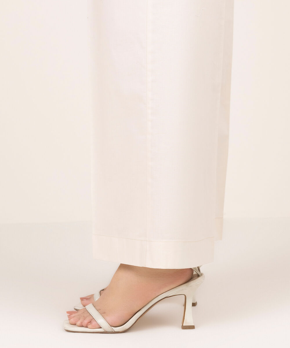 Women's RTW Cambric Solid Beige Culottes