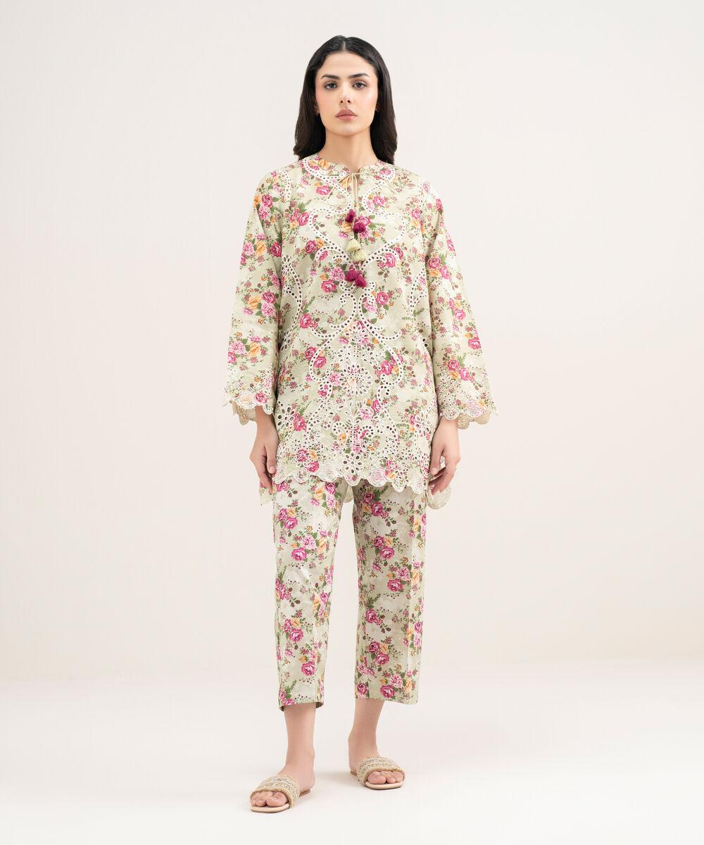 Women's RTW Zari Cotton Embroidered Multi Straight Shirt