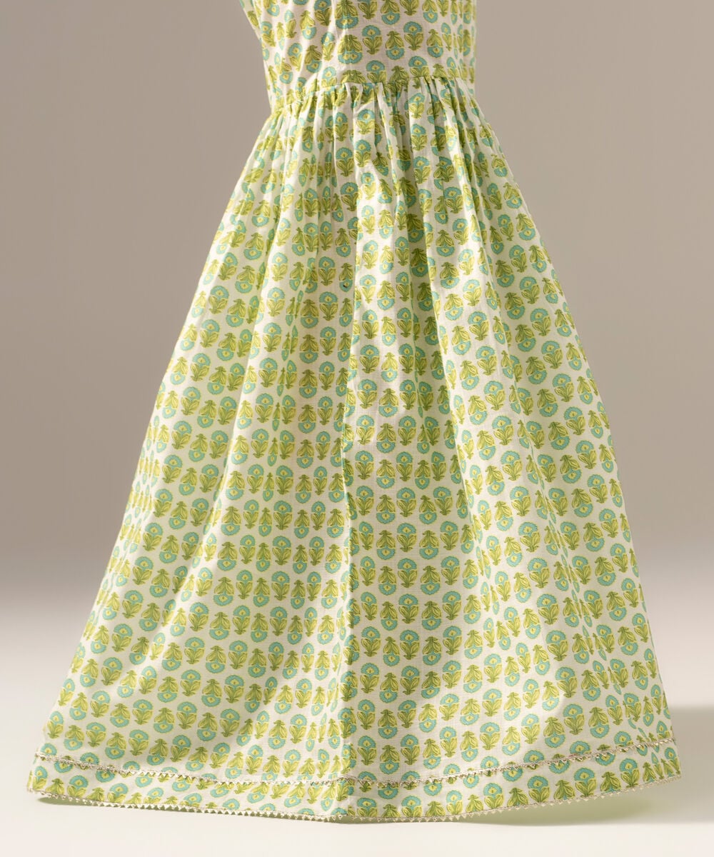 Women's RTW Crosshatch Printed White Gharara
