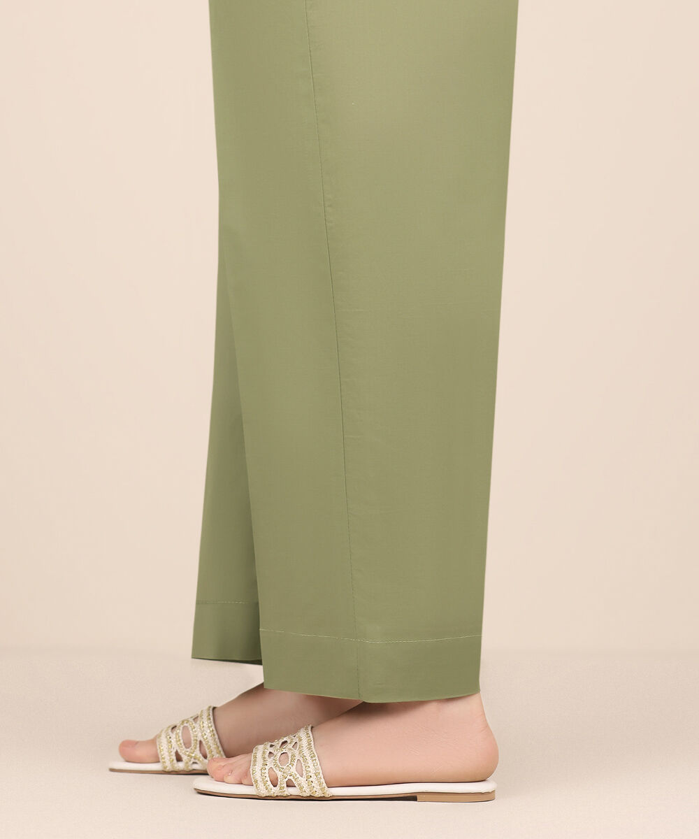 Women's RTW Cambric Green Solid Culottes