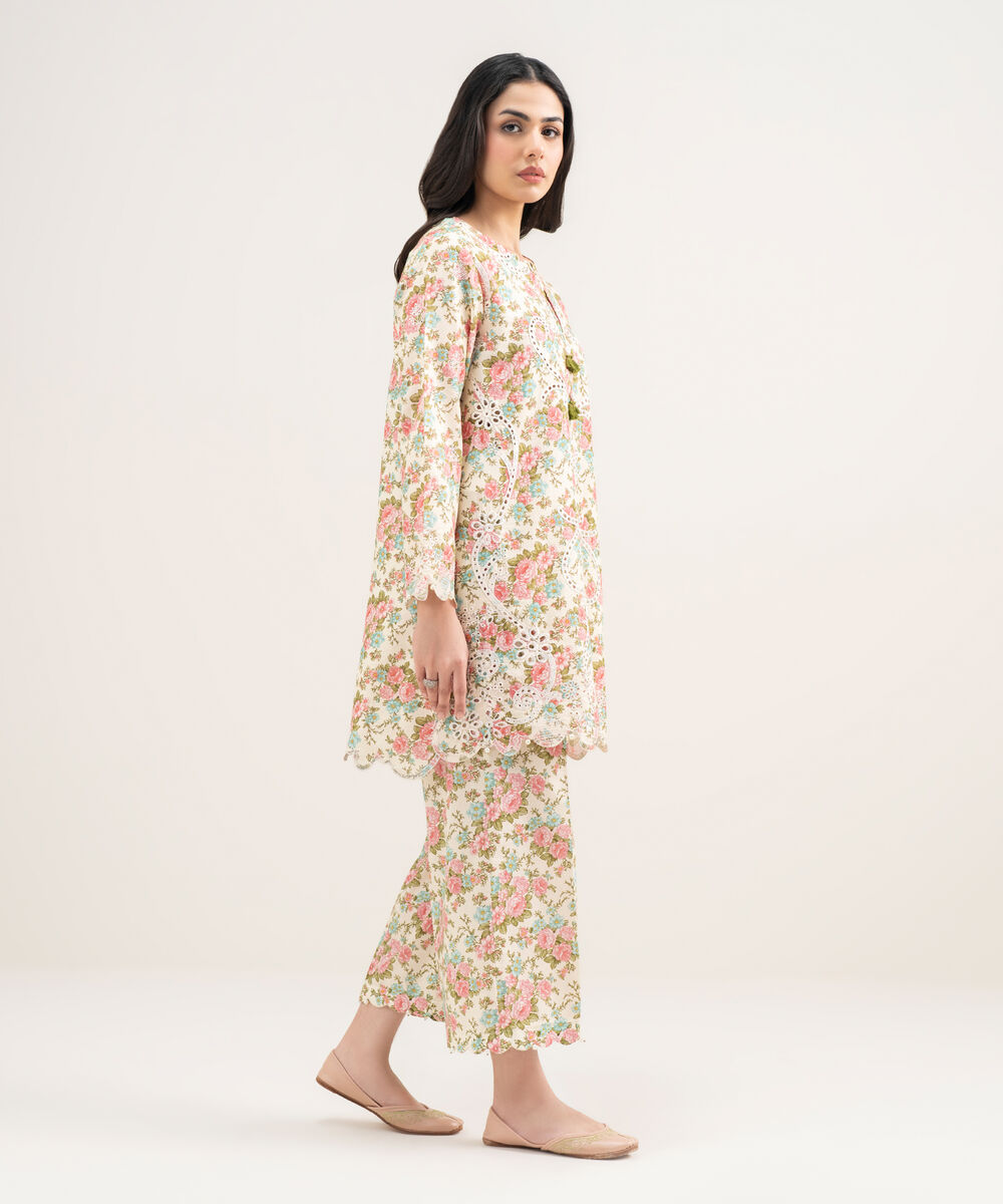 Women's RTW Zari Cotton Embroidered Multi Straight Shirt