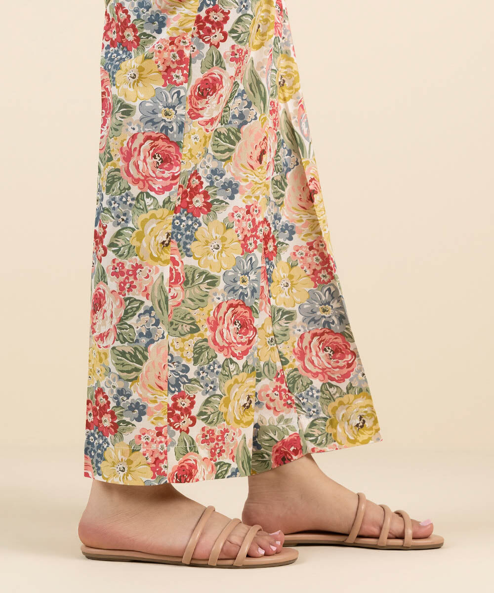 Woman - Multi Printed Cambric Straight Pants