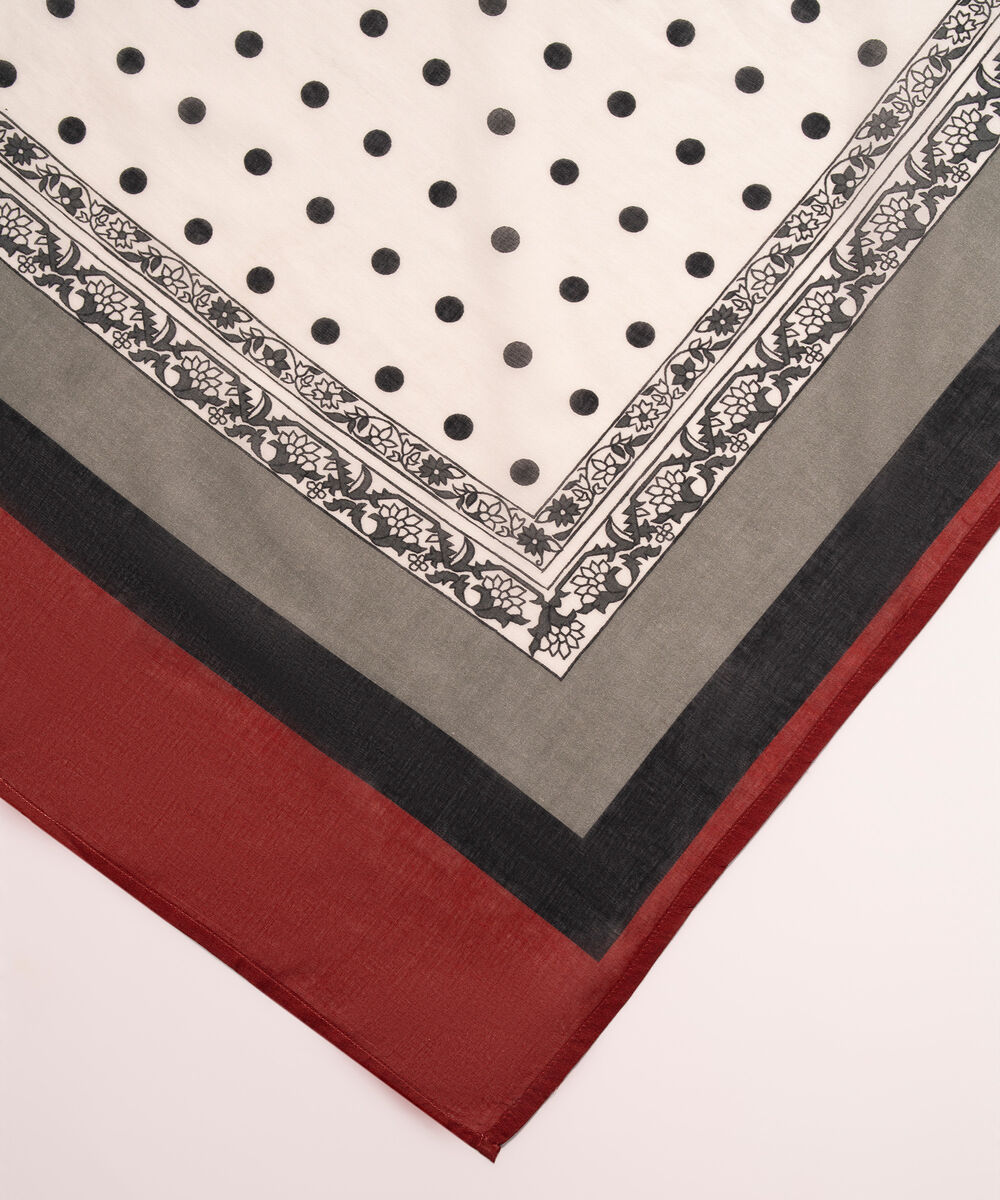 Lawn Printed White Dupatta