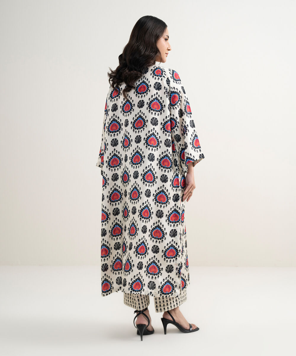 Women's RTW Habotia Grip Printed Off White 2 Piece Suit